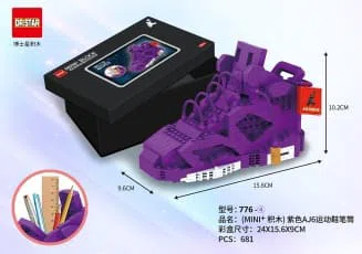 (MINI Building Blocks) Goddess Purple Sneakers Pencil Holder 681pcs