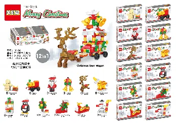 Christmas elk cart building blocks