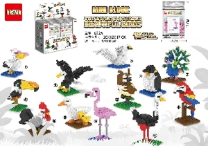 [Display Box] 12 Types of Beautiful Bird Micro Blocks