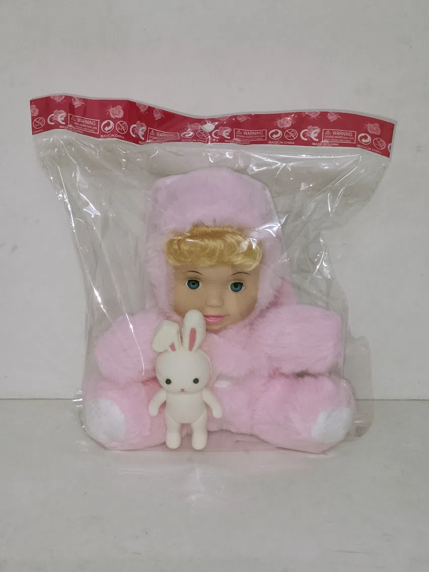 20cm plush with vinyl head and cotton-filled body with horse