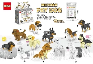 [Display Box] 12 Types of Pet Dog Micro Blocks