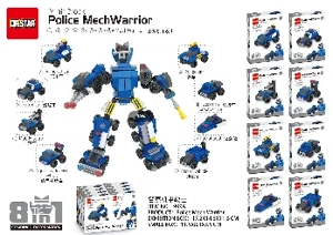 Police mecha warrior building blocks