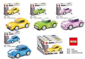 Small Particle Building Blocks Beetle Racing Car (4 Mixed Styles)