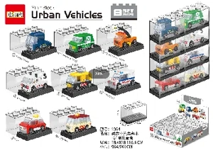 City Mini Car Building Blocks Transparent Collection Box