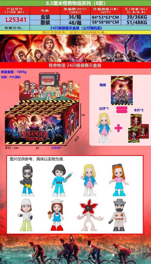 8.5CM Stranger Things Series 8 Styles 24 Tin Bags Display Box