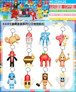 3.5 inch brain rot family (new) 12 bags (OPP bag) with keychain