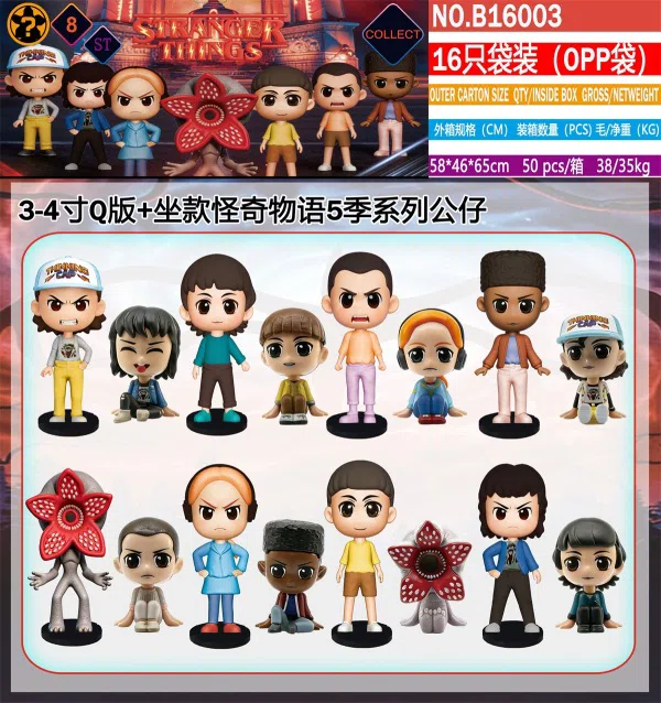 3-4 inch Stranger Things 16 bags (OPP bags) with base