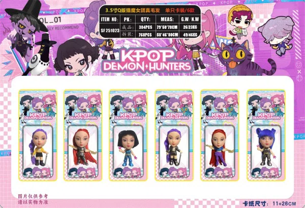 3.5 inch Chibi Demon Hunting Girls Real Hair