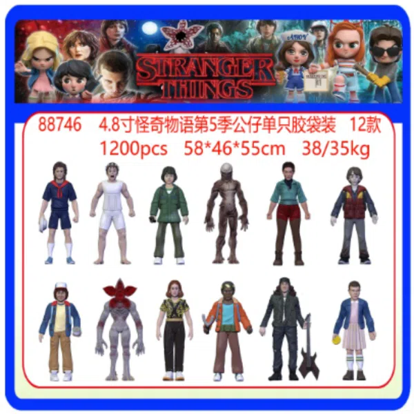 4.8-inch Stranger Things Season 5 single figure in plastic bag, 12 types