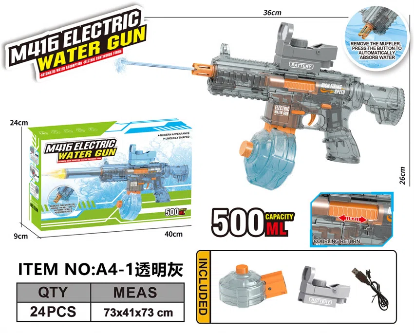 M416 High-Speed Electric Self-Priming Water Gun (Water Capacity 500ML)