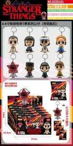 24pcs Tin Bag Display Box with Cards (with Keychain) PVC 2.5 inch Stranger Things