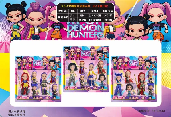 3.5-6 inch Demon Hunting Girls Real Hair