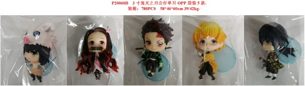 3-inch Demon Slayer dolls come in 5 types in a single OPP bag