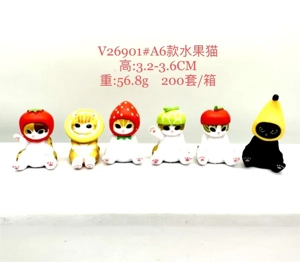 V26901#A 6 Fruit Cat characters