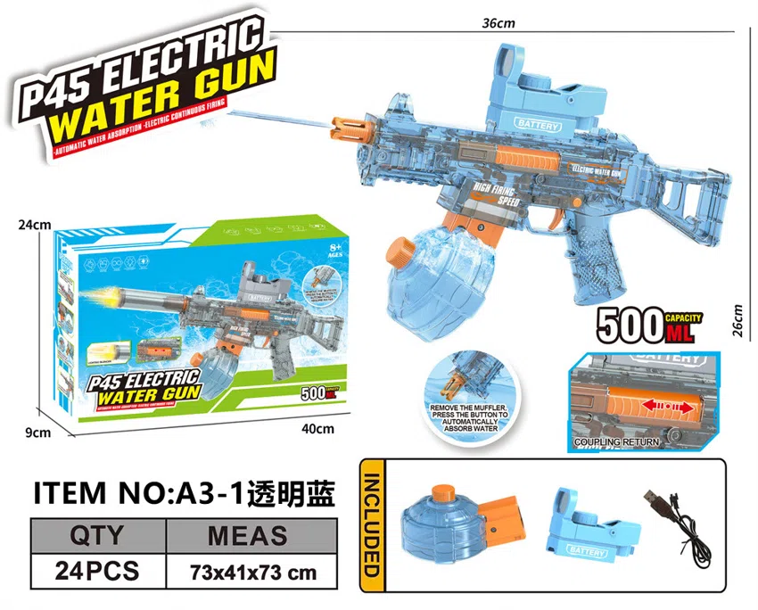 P45 High-Speed Electric Self-Priming Water Gun (Water Capacity 500ML)