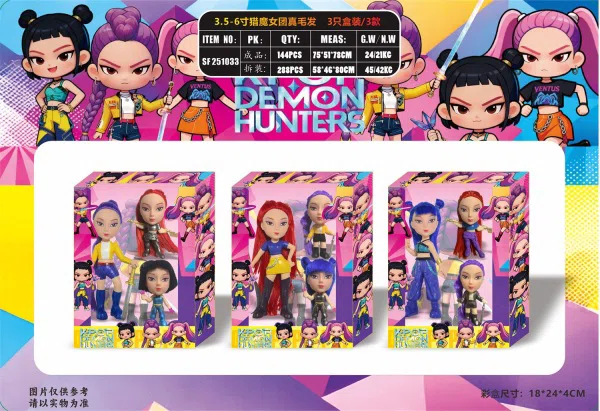 3.5-6 inch Demon Hunting Girls Real Hair