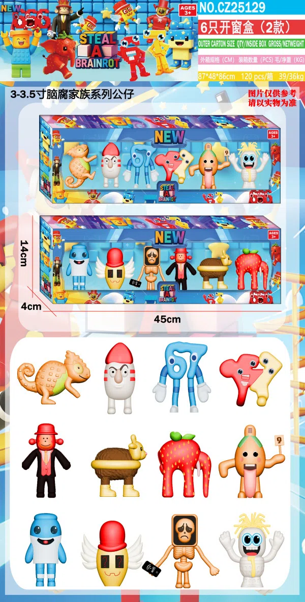 3.5 inch Brain Decay Family (New) 6 Window Box (2 Mixed Models)