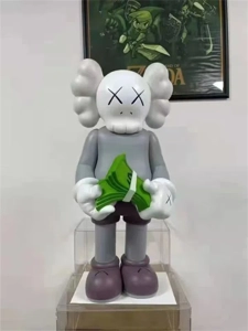 12-inch KAWS money counting doll gray and black 2 models