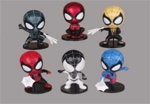 6 Types Metallic Spider Figurines