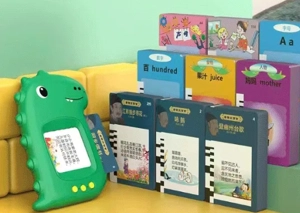 Educational Toy Bilingual Flashcard Machine (Large Dinosaur Version 112 Cards, Spanish + English) ...
