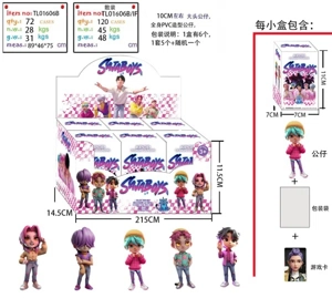 Q version 4 inch (10 cm) Demon Hunting Boy Group Doll Blind Box (a box of 6 pieces), PVC environmentally friendly material, 6 dolls mixed, each blind box is random a doll and a card