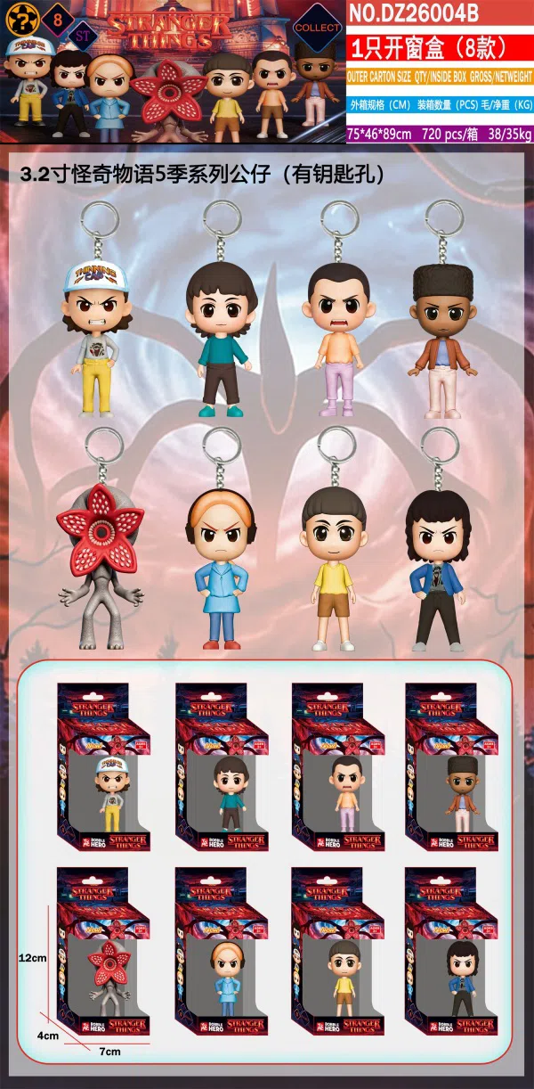 3.2-inch Stranger Things Season 5 1 Window Box (8 Variants) with Keychain