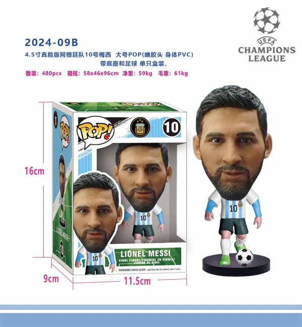 4.5 inch POP Soccer Star Live Edition Messi Single Box (Enamel Head, PVC Body)