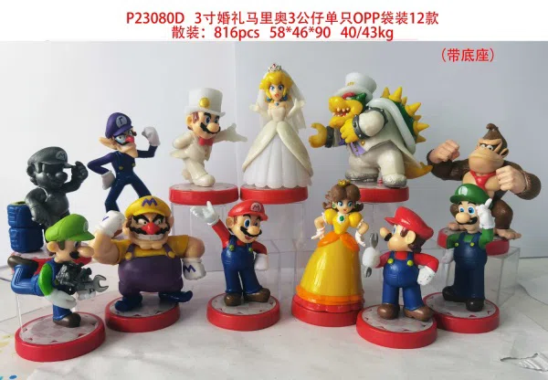 3 inch wedding Mario 3 doll base single OPP bag 12 types