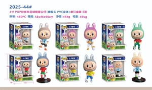 4-inch Soft Vinyl Head Soccer Labubu, single boxed / 6 styles mixed
