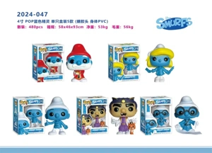 4.5-inch POP Smurf Doll Single Boxed (Rubber Head, PVC Body) 5 Mixed Styles