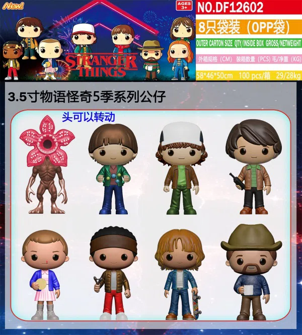 3.5-inch Stranger Things 8 Packaged Figures (OPP Bag)