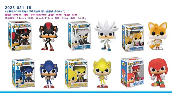 4-inch Sonic POP Figurine Single Boxed (Vinyl Head, PVC Body) 6 Mixed Styles