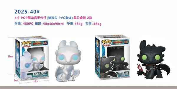 4-inch Vinyl Head How to Train Your Dragon Single Boxed / 2 Mixed Styles