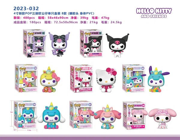 4 inch Sanrio POP doll single box (enamel tip, PVC body)