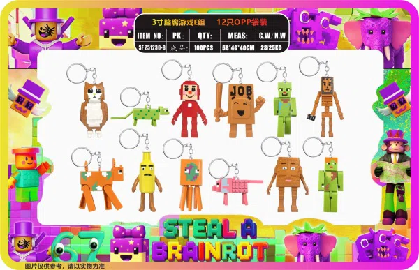 3-inch brain rot game group E