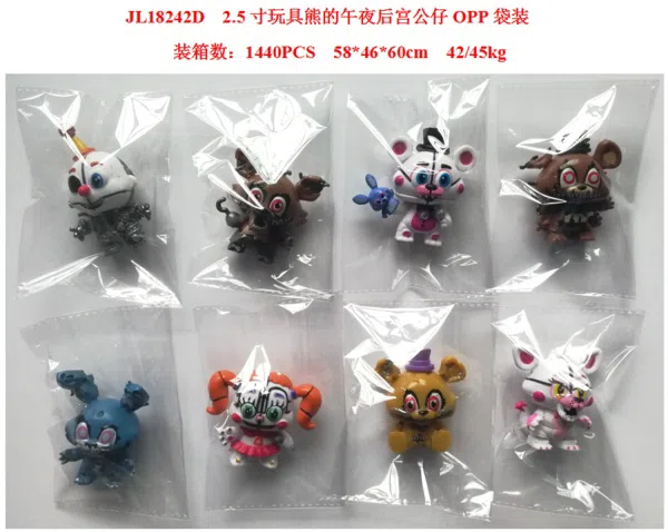 2.5 inch teddy bear midnight harem figure (head can be turned) OPP bag