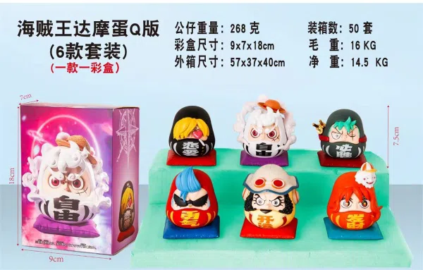 One Piece Daruma Egg Chibi (6-Piece Set)
