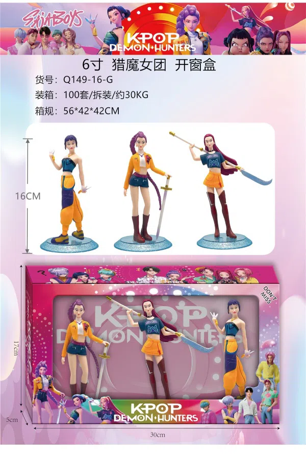 6-inch 3 Styles Demon Hunting Girl Team Window Box
