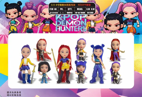 3.5-6 inch Demon Hunting Girls Real Hair