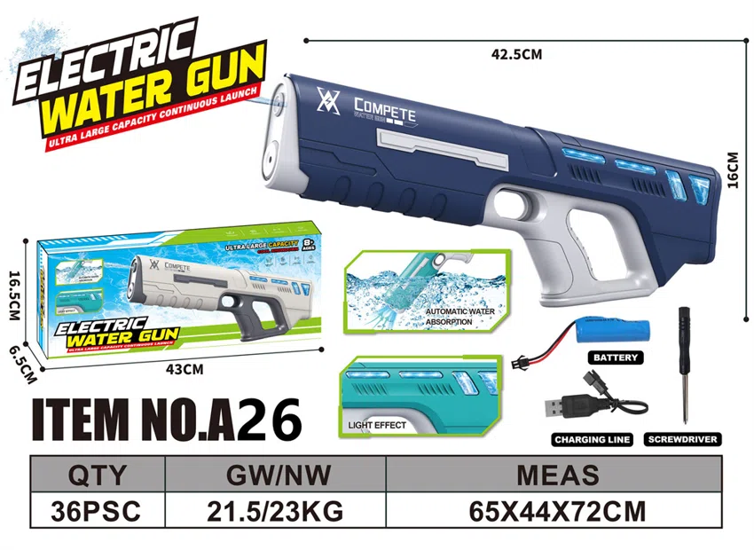 Space Self-Priming Water Gun (with Light) (Water Capacity 400ML)