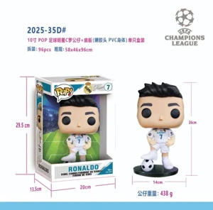 10-inch Soccer Star Cristiano Ronaldo Single Boxed (Rubber Head, PVC Body)