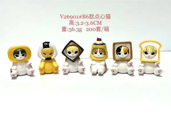 V26901#B 6 Snack Cat characters