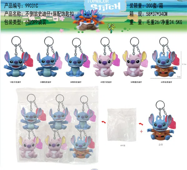 Roly-Poly Stitch Lip Accessory Keychain