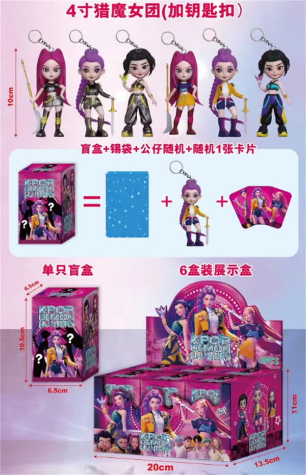 4-inch Witches Hunting Team blind box figure, display box/6 figures, 6-type mix (with keychain)