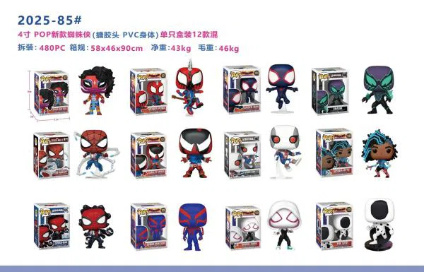 4-inch POP new Spider-Man (enamel head PVC body) single box set of 12 mixed