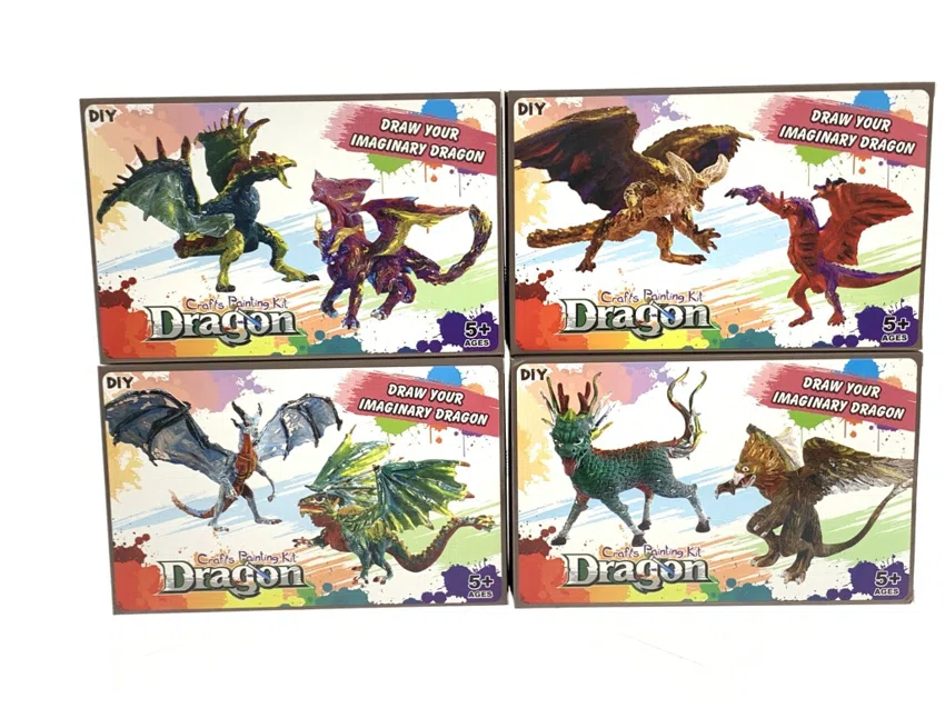 Graffiti soft glue Jurassic pterosaur painting set 4 mixed sets