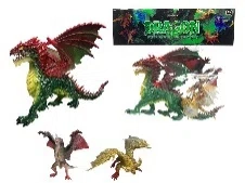 Green Large Flying Dragon with 2 Small Dragons