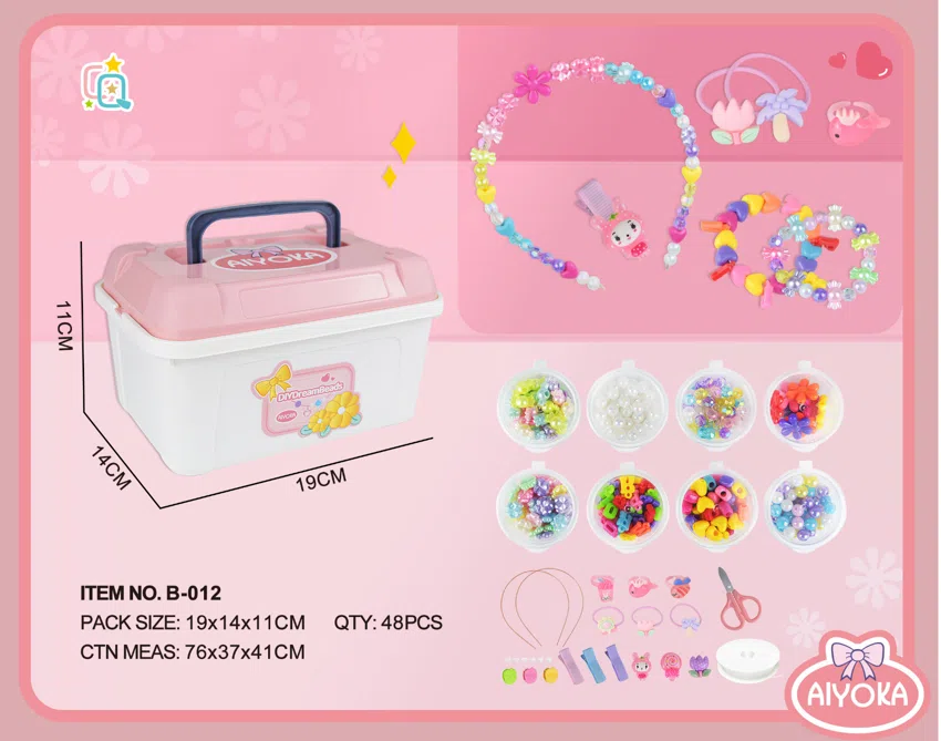 DIY Beaded Hair Accessories Gift Set (Storage Bucket)