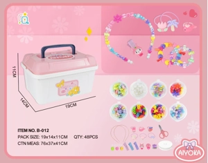 DIY Beaded Hair Accessories Gift Set (Storage Bucket)