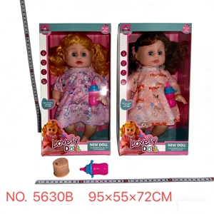 New 14-inch bendable leg girl doll with printed rabbit and fox dress mixed, comb, mirror, window box